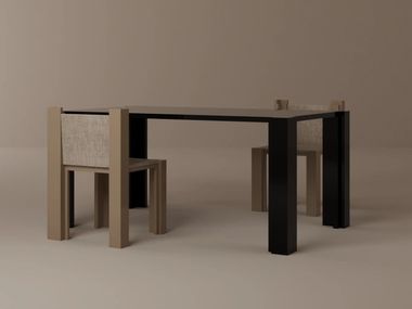 Wood and glass dining table DE STIJL CREANDE