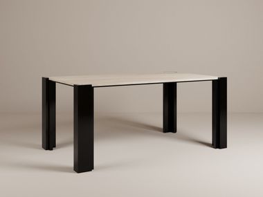 Rectangular marble and lacquered wood dining table DE STIJL CREANDE