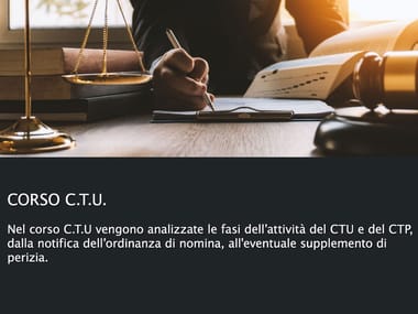 Course in e-learning CTU - Consulente Tecnico d'Ufficio