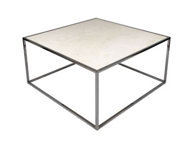 Tavolino basso quadrato in travertino HYPERCUBE 78X78X39 CUBE3