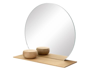 Specchio rotondo con mensola da parete CUT Schönbuch