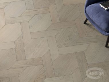 Brushed oak parquet GLACIAL OAK TWINE MODULE Cadorin Group