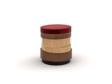 Pouf rotondo in legno DEDALO Cafedesart
