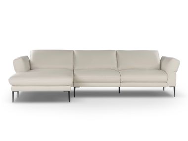 Leather sofa with electric motion and chaise longue ERMES Calia Italia