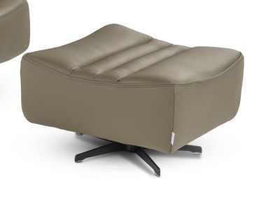 Swivel with Spoke base leather footstool GERRIT Calia Italia
