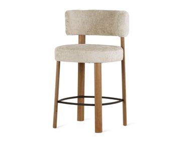 High fabric stool with back GLEN Calligaris