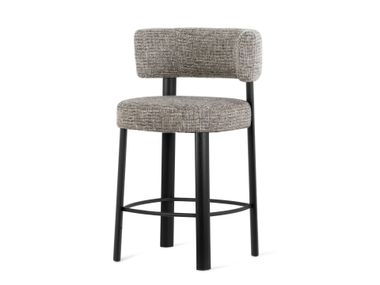 Upholstered fabric kitchen stool with back GLEN Calligaris