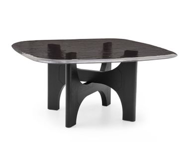 Wood and glass central coffee table NOGU Calligaris