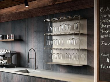 Glashalter aus Stahl HOLD 72 Canel Fucina Design