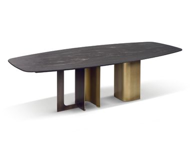 Barrel-shaped marble table MIRAGE 2 Cantori