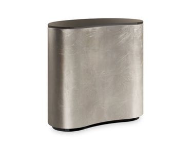 Glass high side table with castors AMALIE Caracole