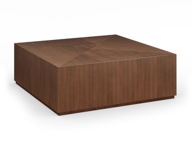 Square low walnut coffee table BELLO Caracole