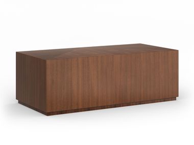 Rectangular low walnut coffee table BELLO Caracole