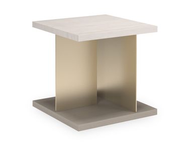 Square travertine high side table CAPE VERDE Caracole