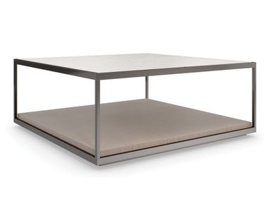 Square travertine coffee table CARTESIAN Caracole