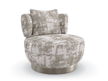 Poltroncina girevole in ciniglia CELESTE