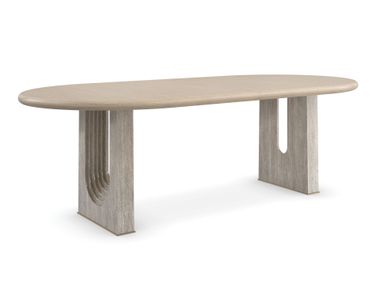 Extending oval wooden table EMPHASIS Caracole