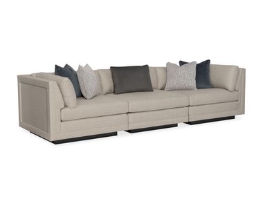 Sofá modular 3 lugares de tecido FUSION Caracole