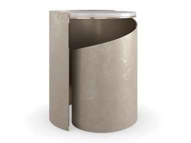 Round travertine high side table NAUTILUS Caracole