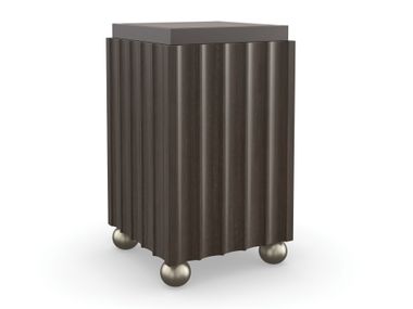Square glass high side table with castors NEXT TO YOU Caracole