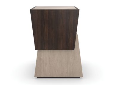 Square wooden high side table with mirrored top RELATIVITY Caracole