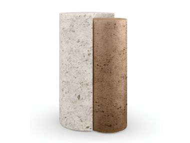 Travertine and resin high side table SUN AND MOON Caracole