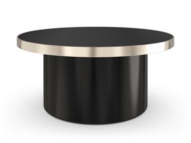 Low round mirrored glass coffee table UMBRA Caracole