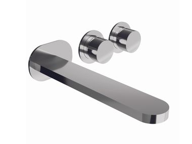 Wall-mounted washbasin mixer without waste with individual rosettes QTIME 0-QTM2504EST-CR Carimali