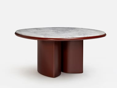 Tavolo rotondo in frassino e marmo Carrara DOUBLÉ R Carpanese Home