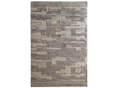 Handmade rectangular wool rug NOMAD ATLAS 5083 TAUPE/JEANS Carpet Edition