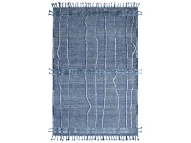 Handgefertigter rechteckiger Teppich aus Wolle NOMAD CLAN 6199 BLUE/GREY Carpet Edition