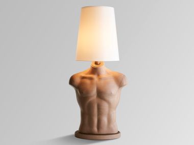Indirect light leather covered table lamp ADAMO Casa Covre