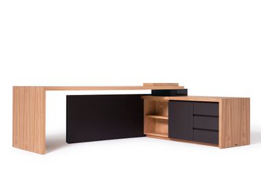 Escritorio de oficina de madera de esquina TOBIA Casa Covre