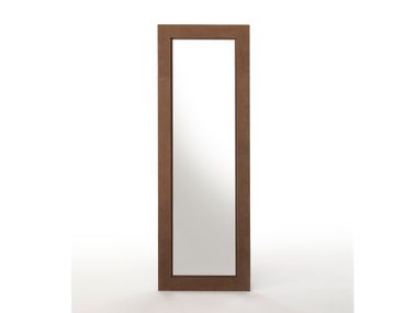 Leather-covered frame wall-mounted mirror VOLTERRA Casa Covre