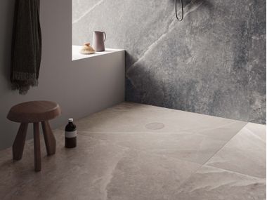 Rectangular antibacterial thermoformed porcelain stoneware shower tray FRESH.120 Casalgrande Padana