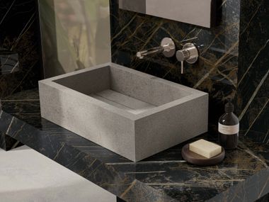 Rectangular washbasin in antibacterial porcelain stoneware LIMPID.50 Casalgrande Padana