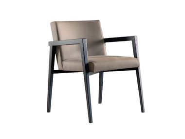 Upholstered leather chair with armrests LANZA Casamilano