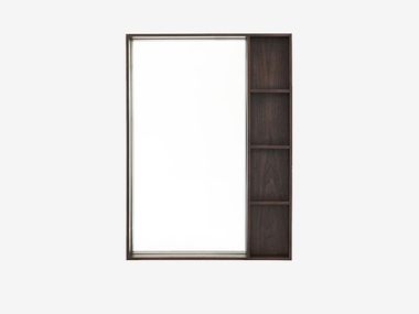 Specchio in noce da parete con mensola ARCA SMALL Case