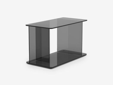 Rectangular tempered glass coffee table LUCENT Case