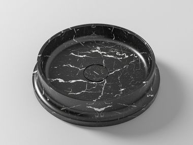 Round countertop marble washbasin VULCANO Cassica Baths
