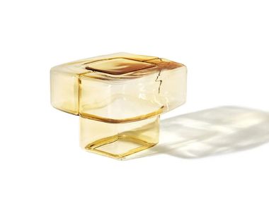 Tavolino di servizio basso in vetro soffiato FLUID JOINERY Cassina