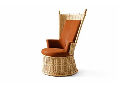 High-back rattan armchair HOTTE Cassina