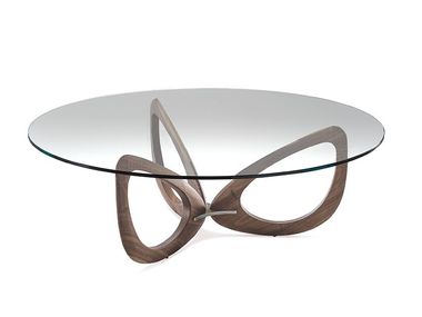 Low wood and glass coffee table HELIX Cattelan Italia