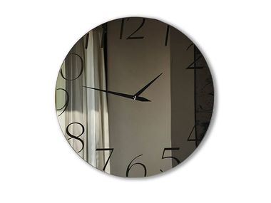 Wall-mounted mirrored glass clock MOMENT Cattelan Italia