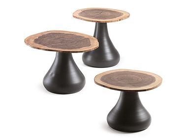 Round aluminium and wood coffee table RIO Cattelan Italia