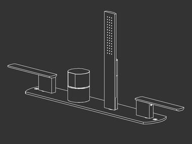 Ceadesign, AYLA 40 Miscelatore per vasca a 4 fori termostatico in acciaio inox