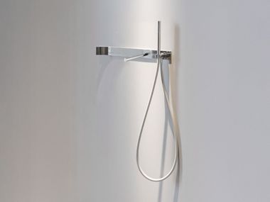 Wall-mounted stainless steel bathtub mixer with hand shower CUT PLUS 30 Ceadesign