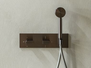 Thermostatic stainless steel shower / bathtub mixer with diverter SIXTY 55 Ceadesign