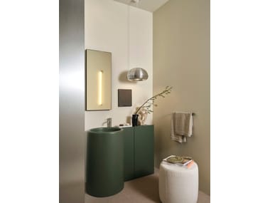 Lavabo rotondo freestanding con mobile a terra ITACA Ceramica Cielo