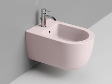 Wall-hung ceramic bidet with overflow MIRTO ROUND Ceramica Dolomite
